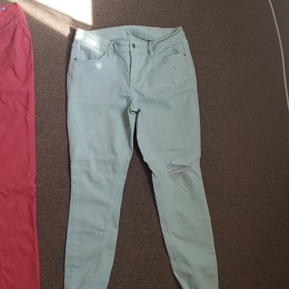 Womens mint straight leg jeans